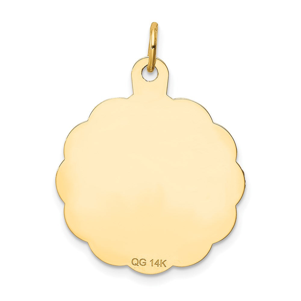 14K Gelbgold "EIN DATUM ZUM ERINNERN" Scheiben-Charm