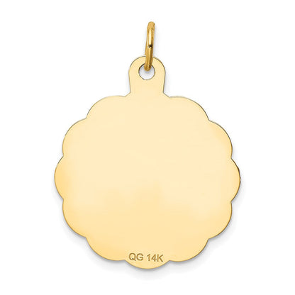 14K Gelbgold "EIN DATUM ZUM ERINNERN" Scheiben-Charm