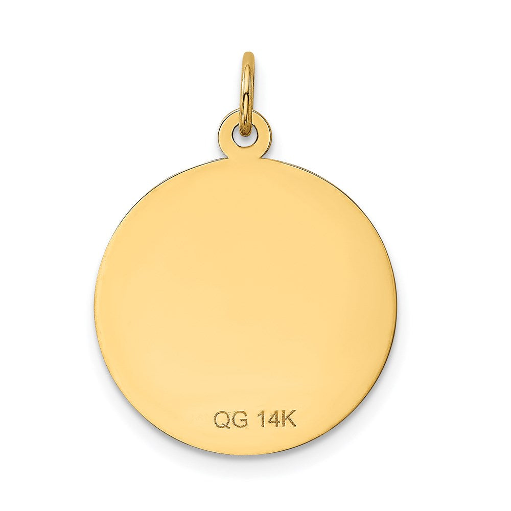 14K Gelbgold "EIN TAG, DEN MAN SICH MERKT" Scheiben-Charm
