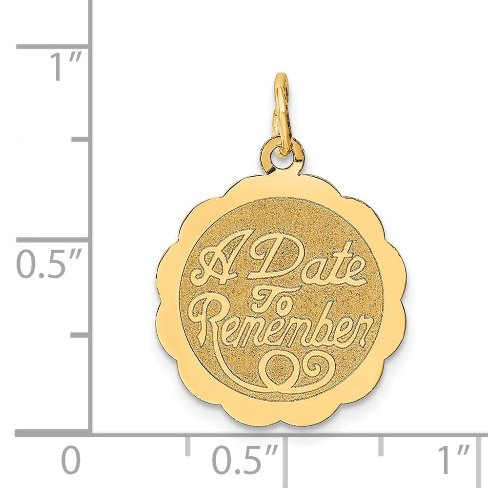14K Gelbgold 14K A Date To Remember Plättchen Charm