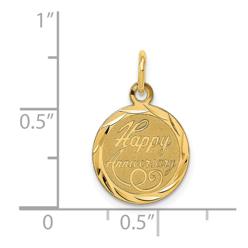 14K Gelbgold 14K Happy Jahrestag Charm