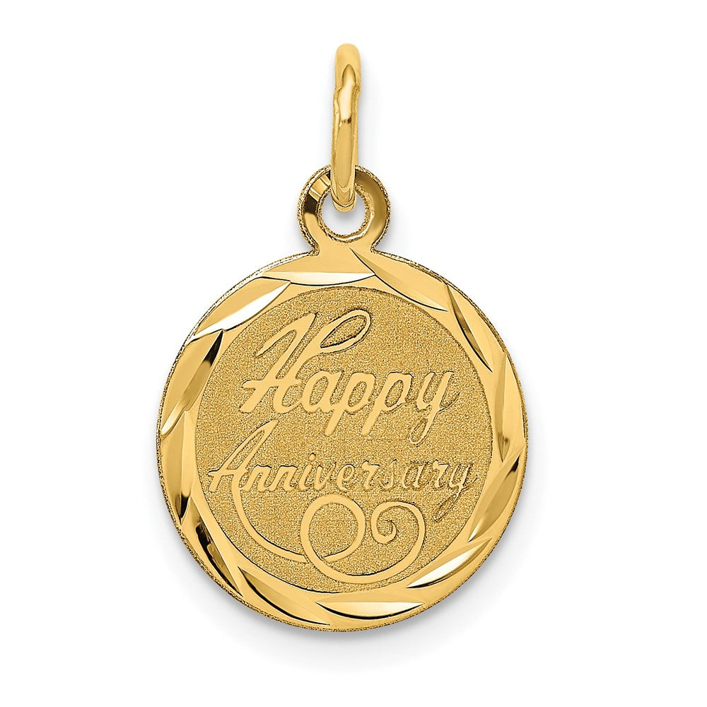 14K Gelbgold 14K Happy Jahrestag Charm