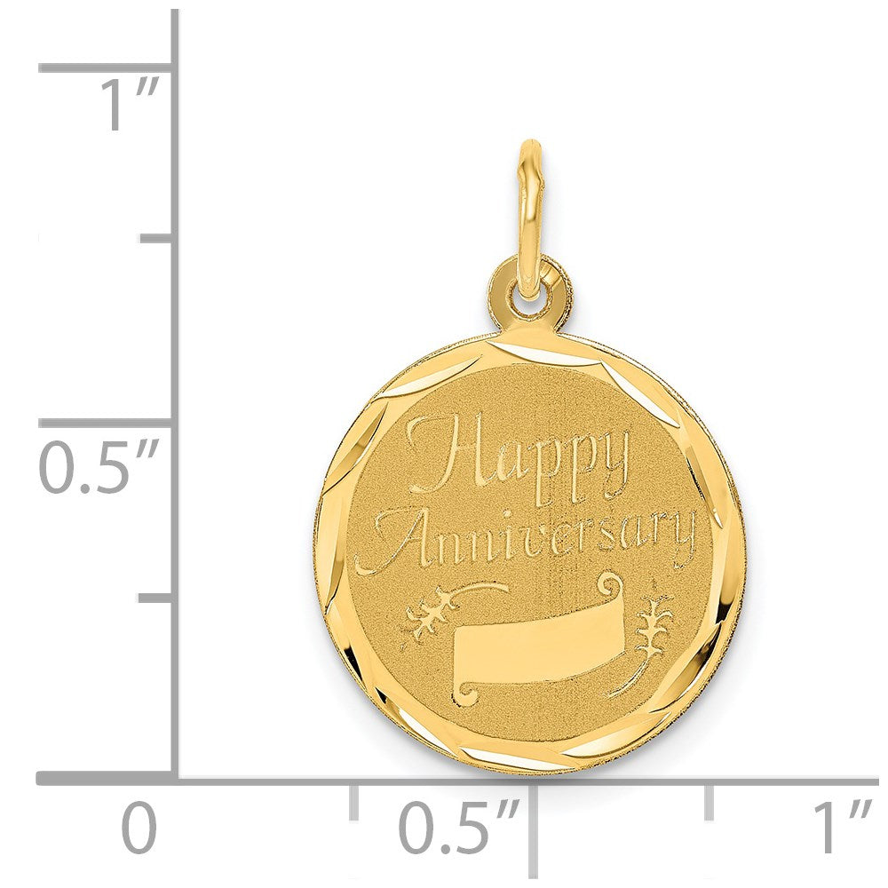 14K Gelbgold 14K Happy Jahrestag Charm