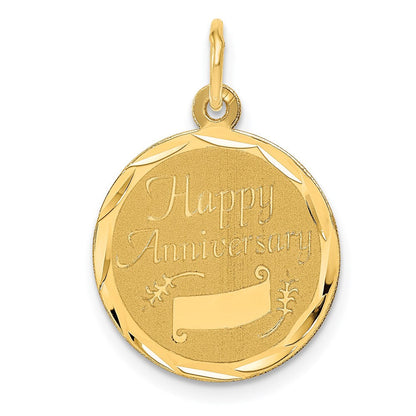14K Gelbgold 14K Happy Jahrestag Charm