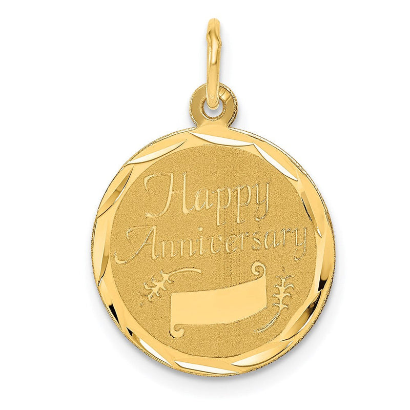 14K Gelbgold 14K Happy Jahrestag Charm