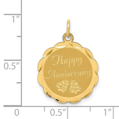 14K Gelbgold Charm „HAPPY ANNIVERSARY“