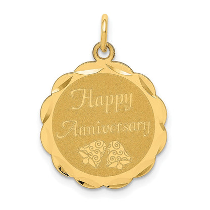 14K Gelbgold Charm „HAPPY ANNIVERSARY“