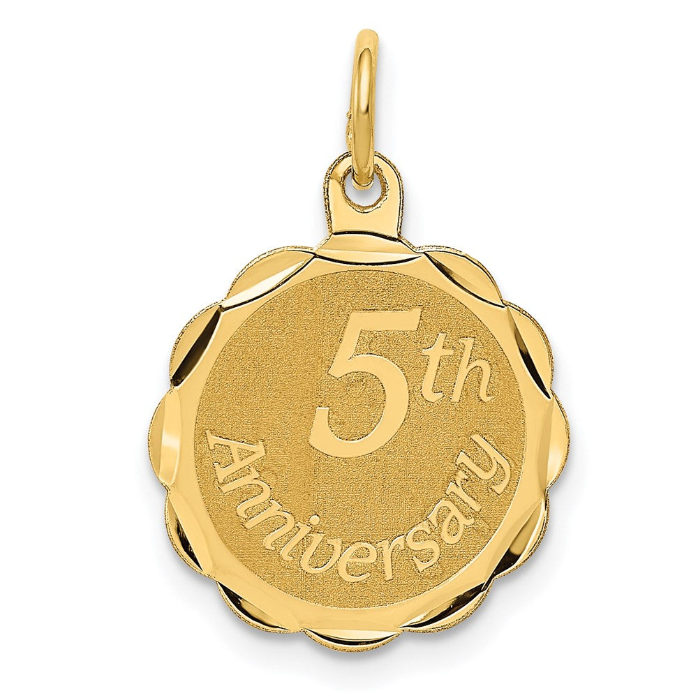 14K Gelbgold 14K Happy 5th Jahrestag Charm
