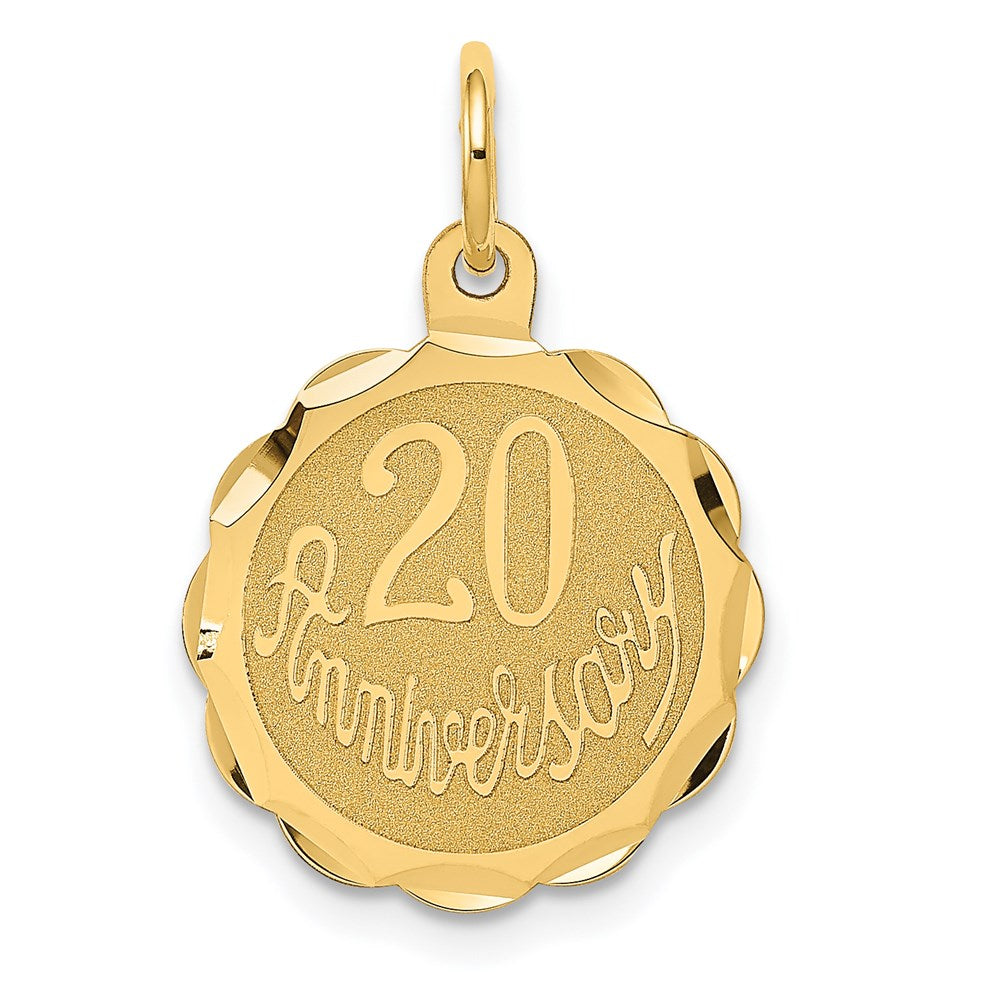 14K Gelbgold 14K Happy 20th Jahrestag Charm