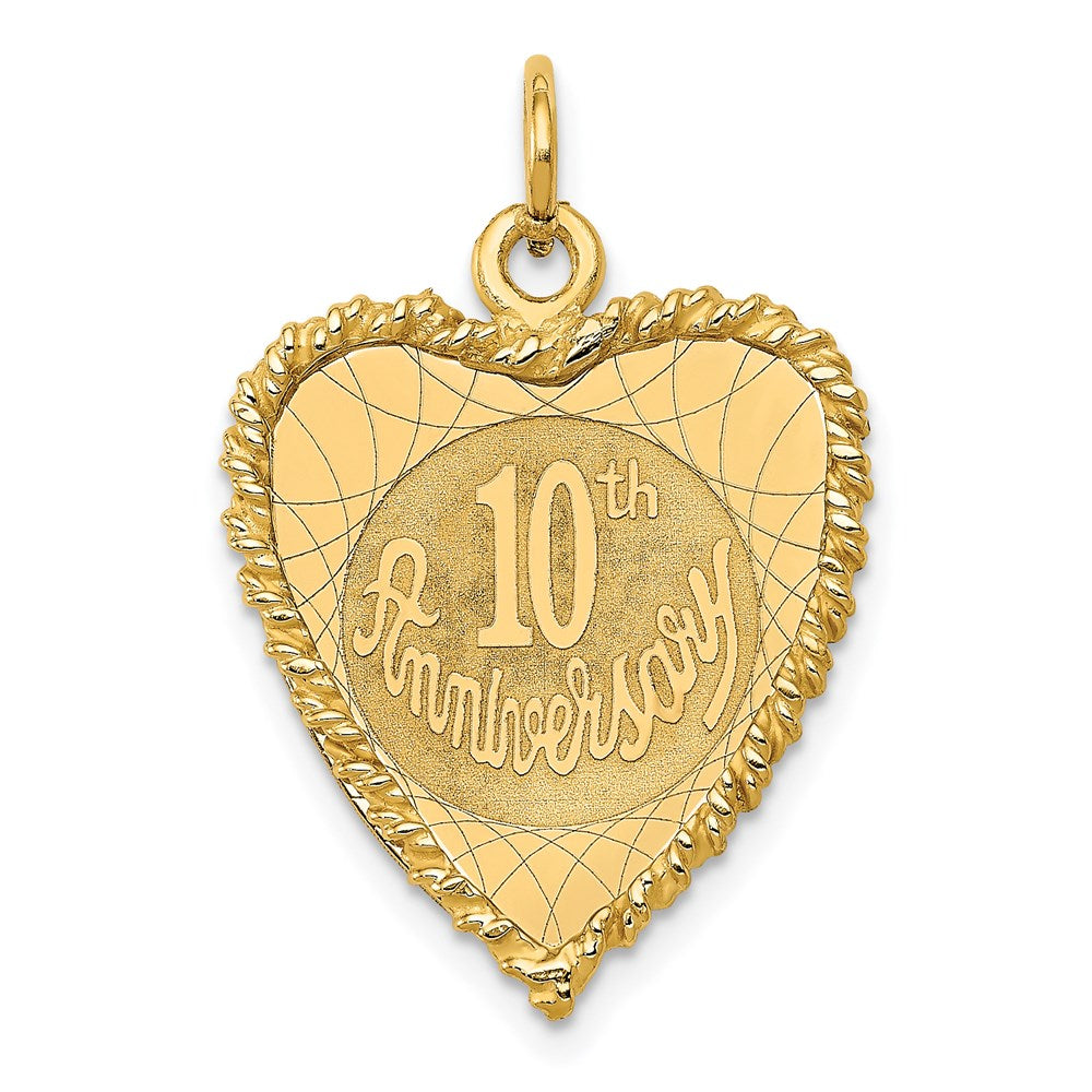14K Gelbgold Charm "Happy 10th Anniversary