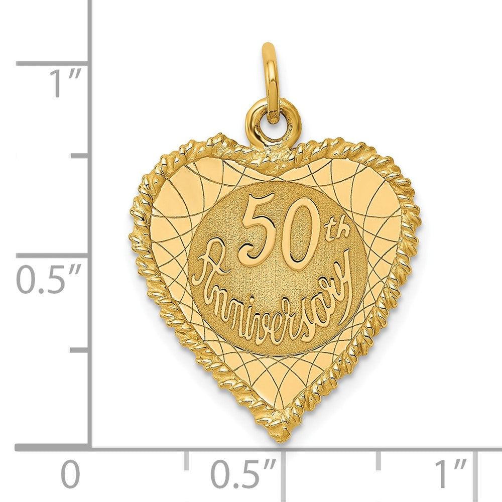 14K Gelbgold Charm „50. Jahrestag“