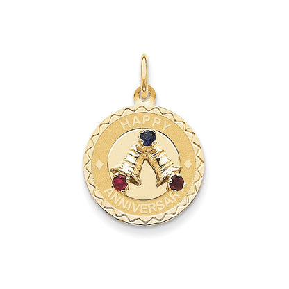 14K Gelbgold Charm „Happy Anniversary“ mit Glocken