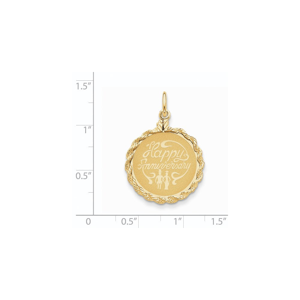 14K Gelbgold Happy Anniversary Charm
