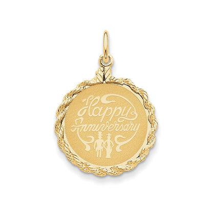 14K Gelbgold Happy Anniversary Charm
