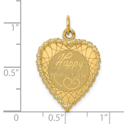 14K Gelbgold HAPPY ANNIVERSARY Herz-Charm
