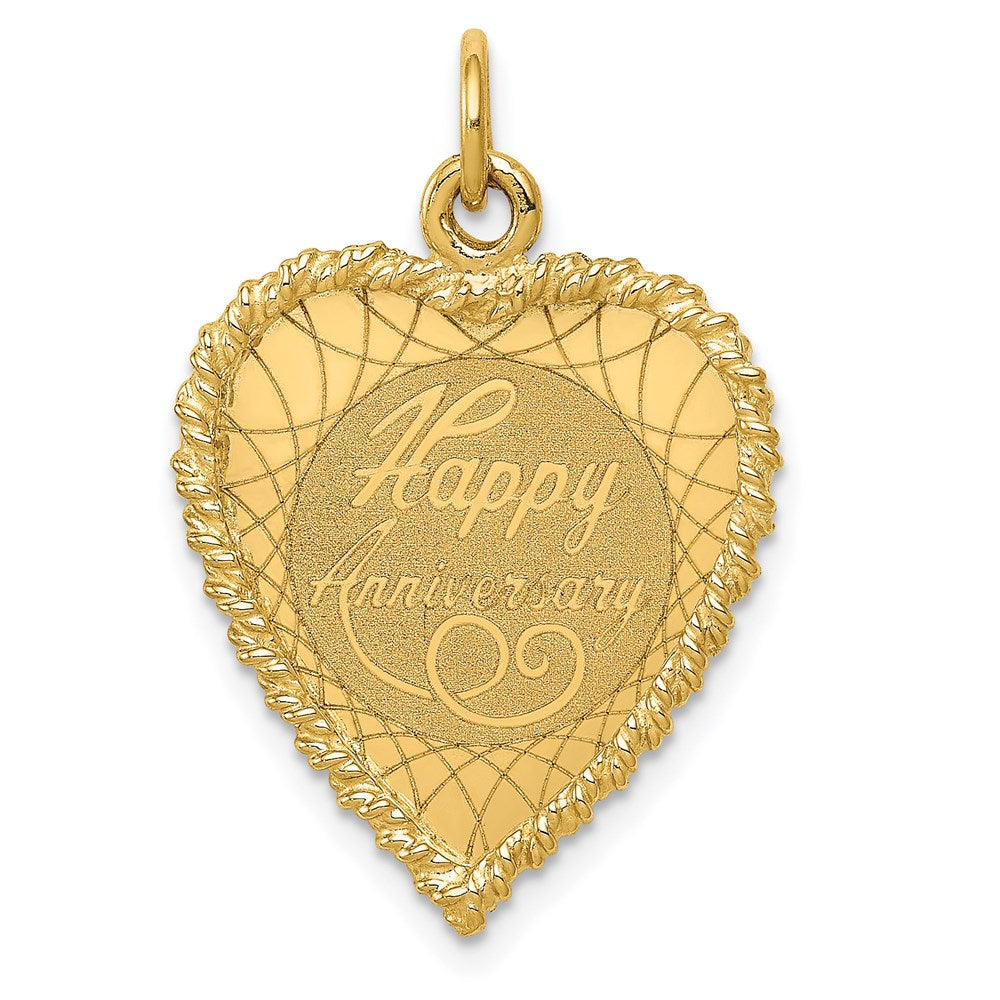 14K Gelbgold HAPPY ANNIVERSARY Herz-Charm