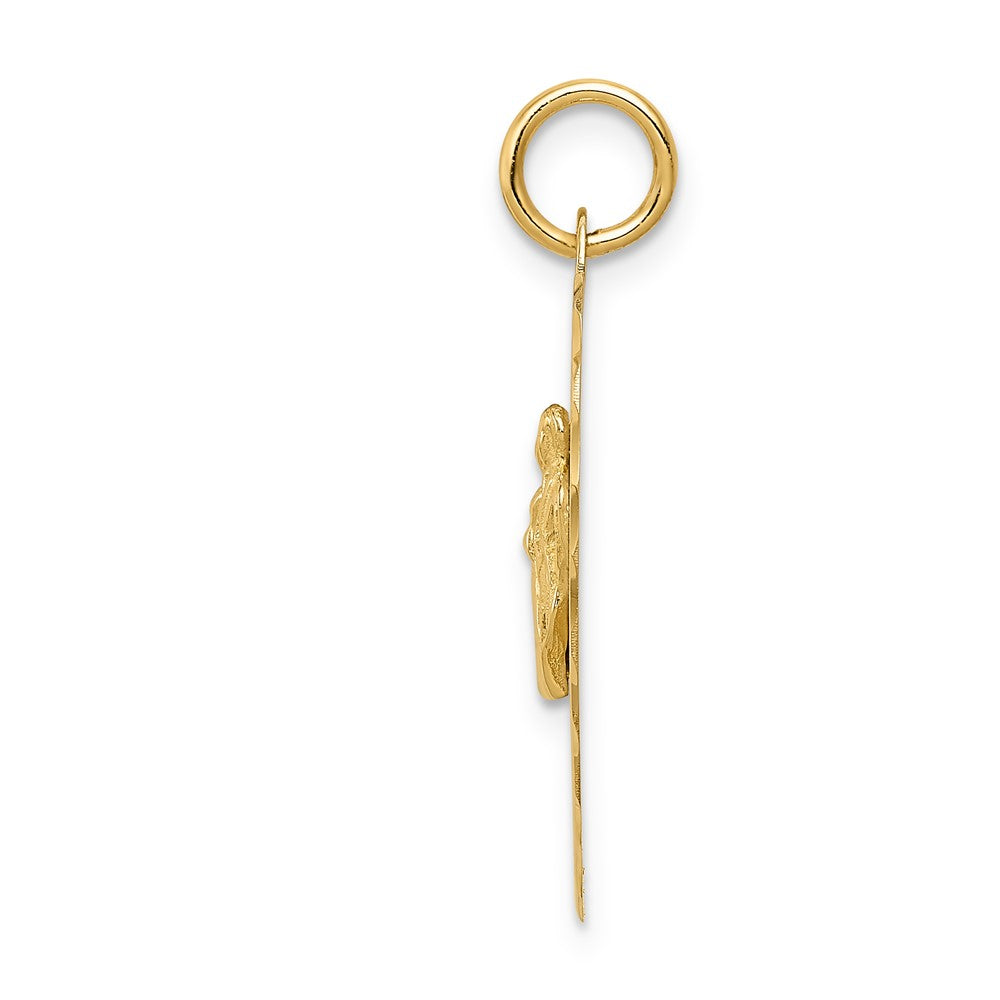 14K Gelbgold Charm „Happy Anniversary“ mit Braut & Bräutigam Herzscheibe