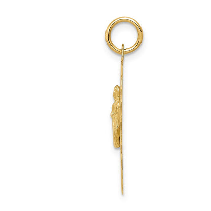 14K Gelbgold Charm „Happy Anniversary“ mit Braut & Bräutigam Herzscheibe