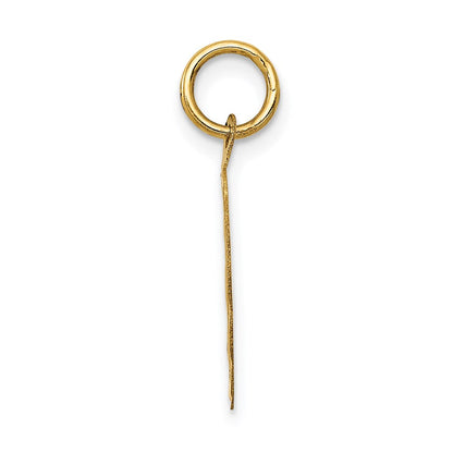14K Gelbgold Poliert It A Junge Gewellt Plättchen Charm