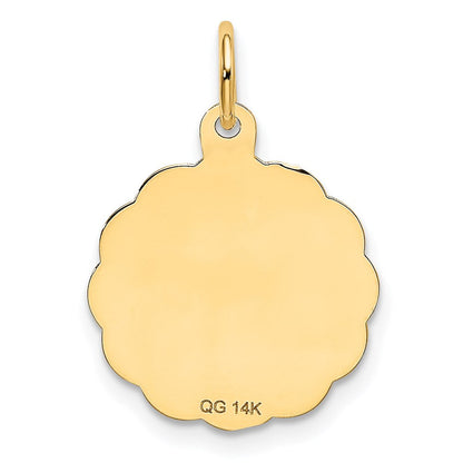 14K Gelbgold 14K #1 Opa Plättchen Charm