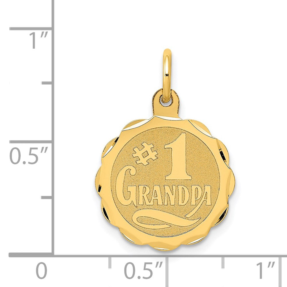 14K Gelbgold 14K #1 Opa Plättchen Charm
