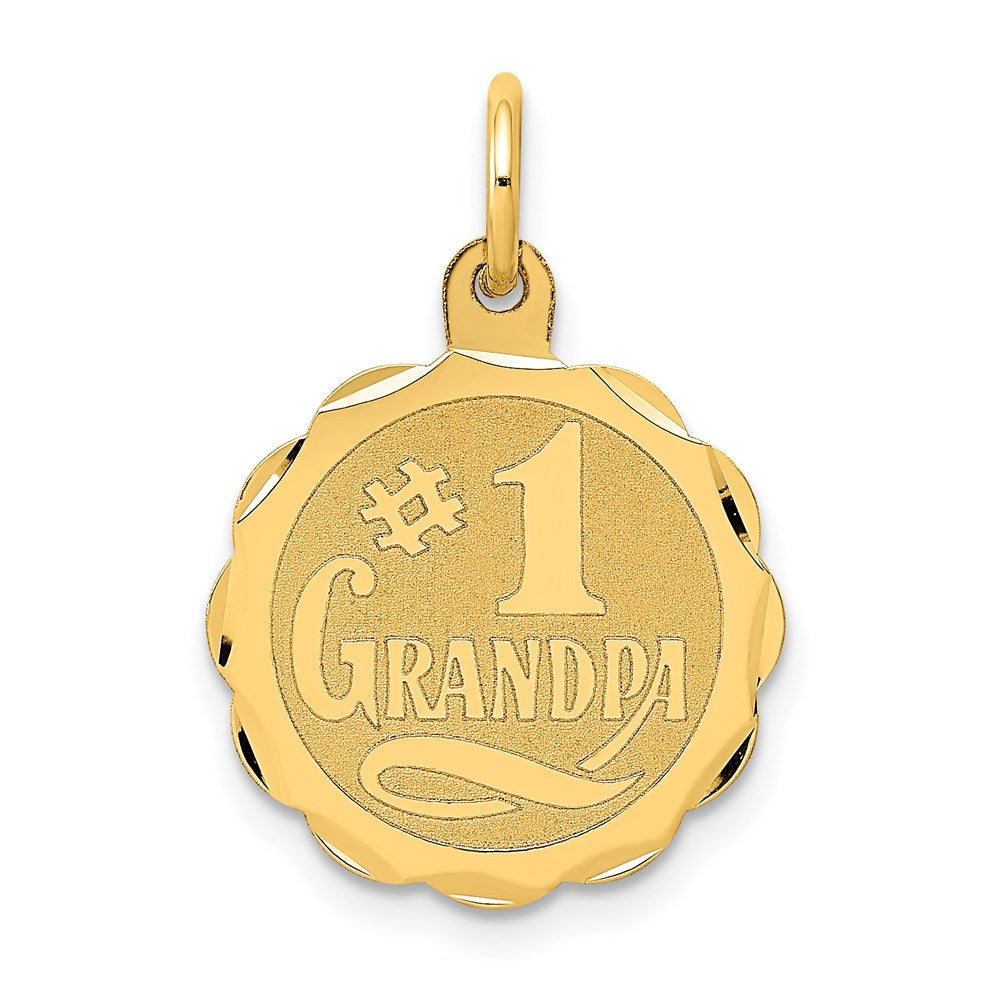14K Gelbgold 14K #1 Opa Plättchen Charm