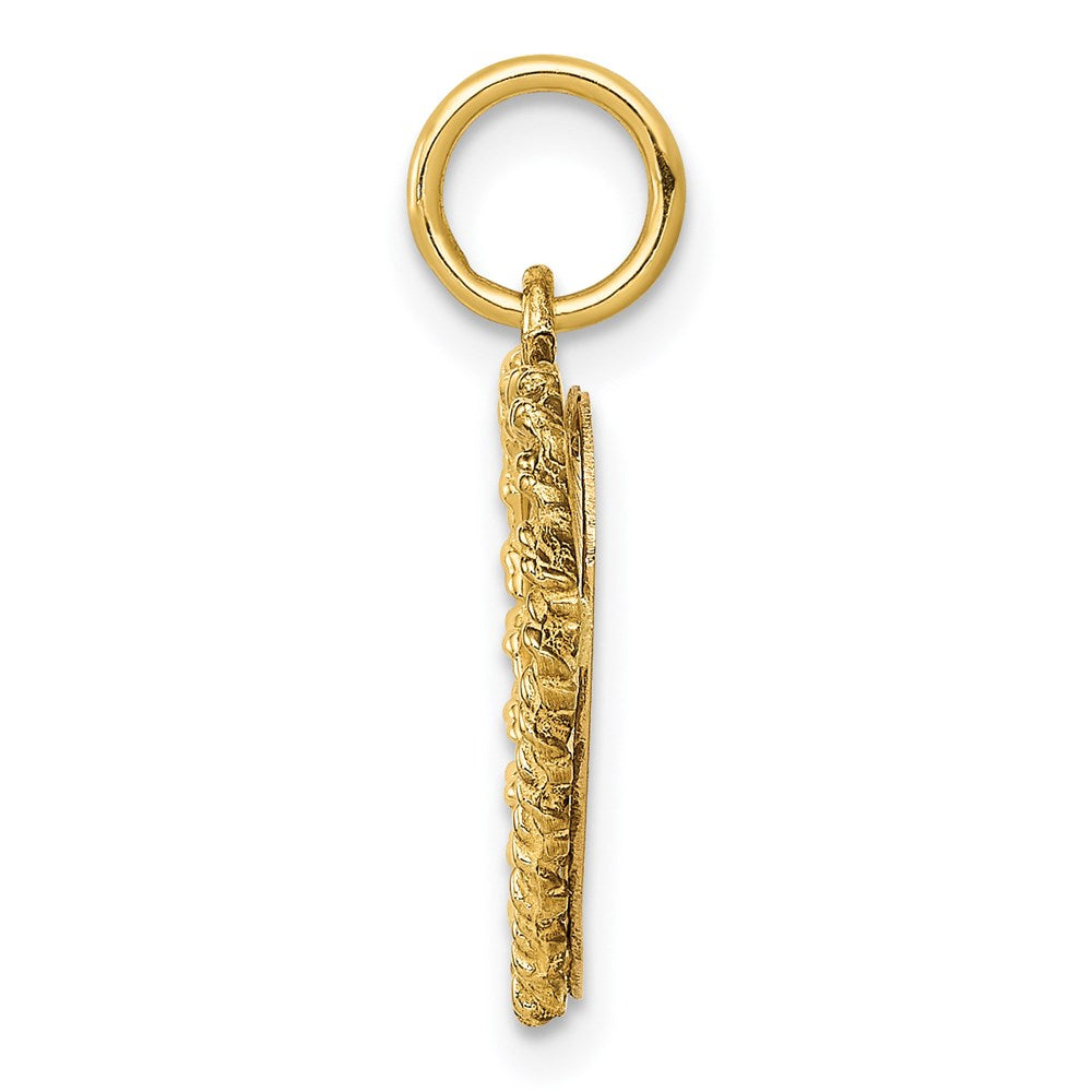14K Gelbgold Scheiben-Charm „#1 ENKELIN“
