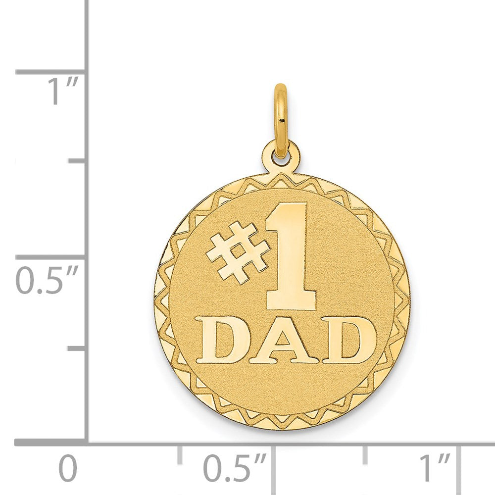 14K Gelbgold "#1 DAD" Charm-Anhänger
