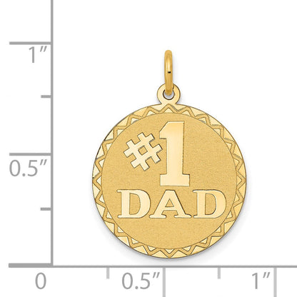 14K Gelbgold "#1 DAD" Charm-Anhänger