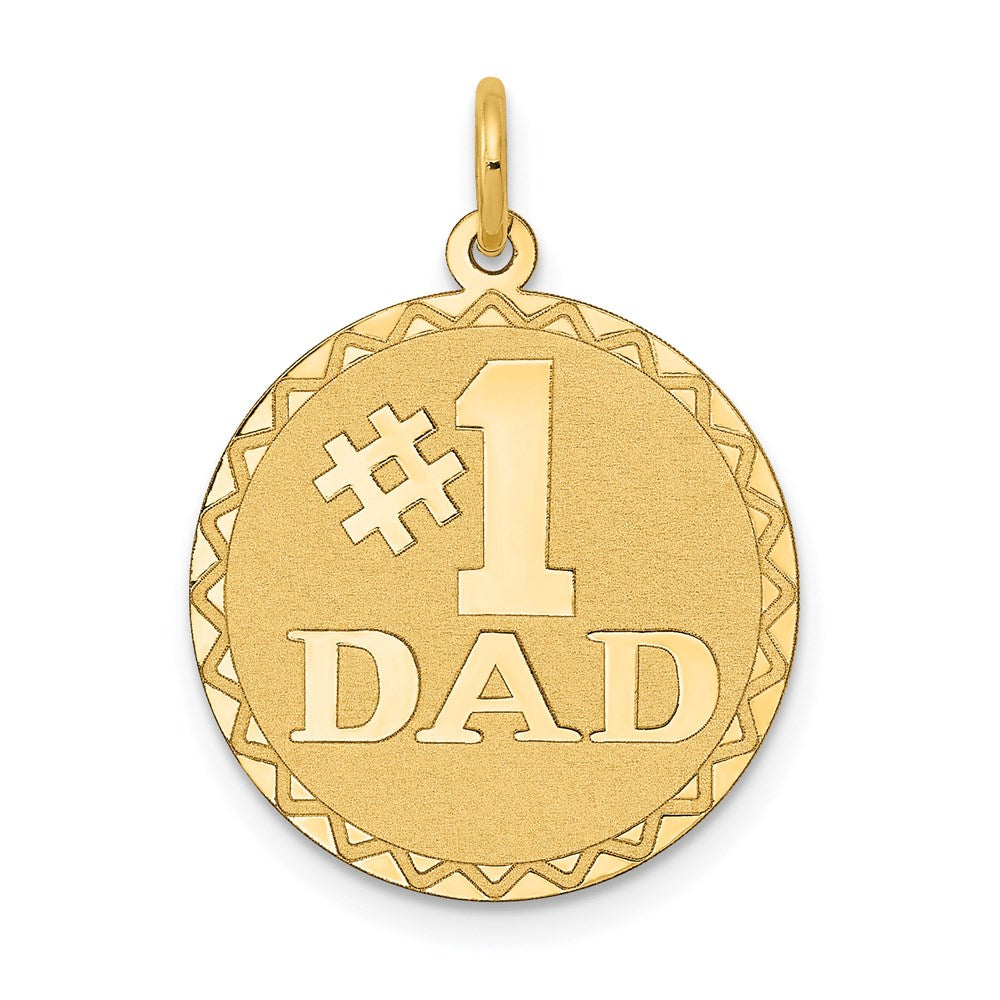 14K Gelbgold "#1 DAD" Charm-Anhänger