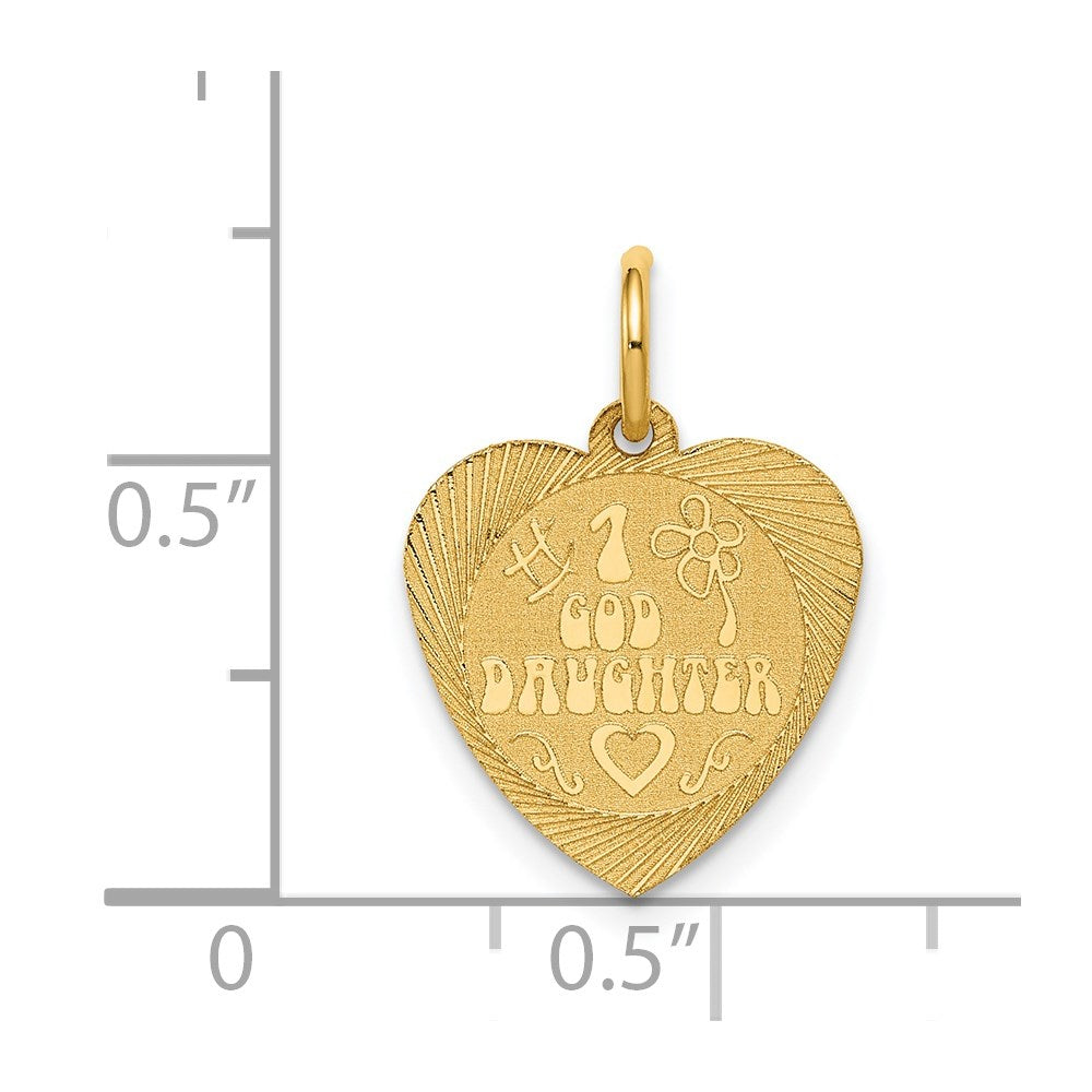 14K Gelbgold 14K #1 Goddaughter Herz Plättchen Charm