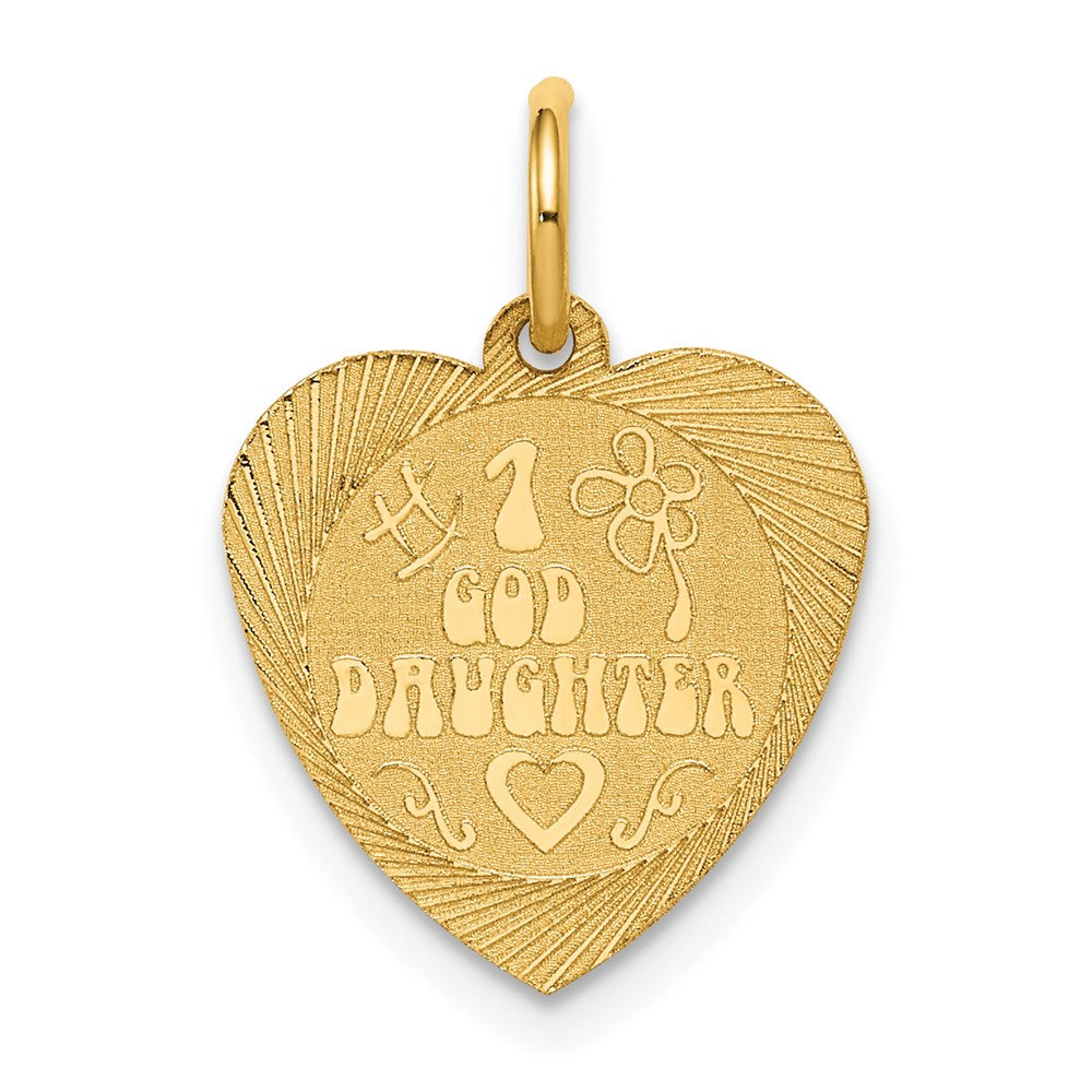 14K Gelbgold 14K #1 Goddaughter Herz Plättchen Charm