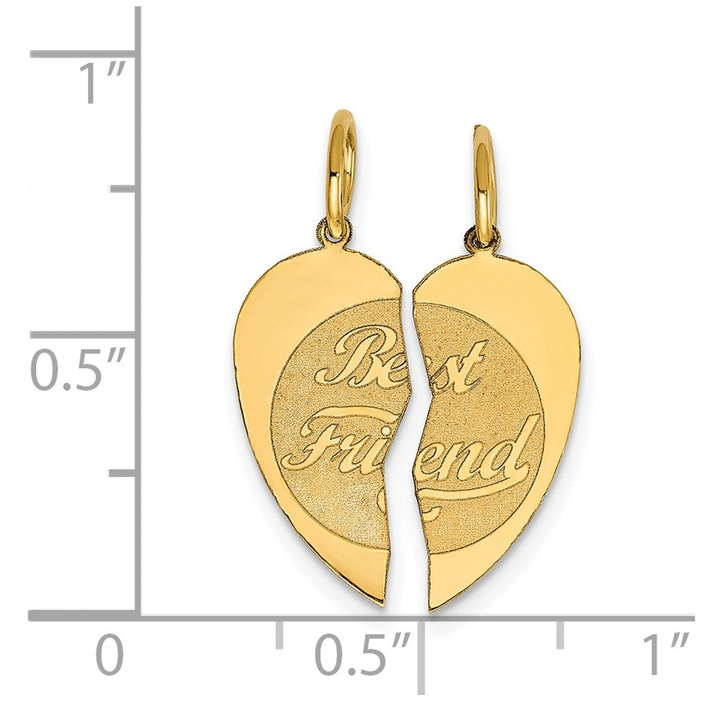 14K Gelbgold 14K 2-piece Beste Freund Charm