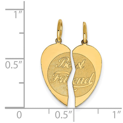 14K Gelbgold 14K 2-piece Beste Freund Charm