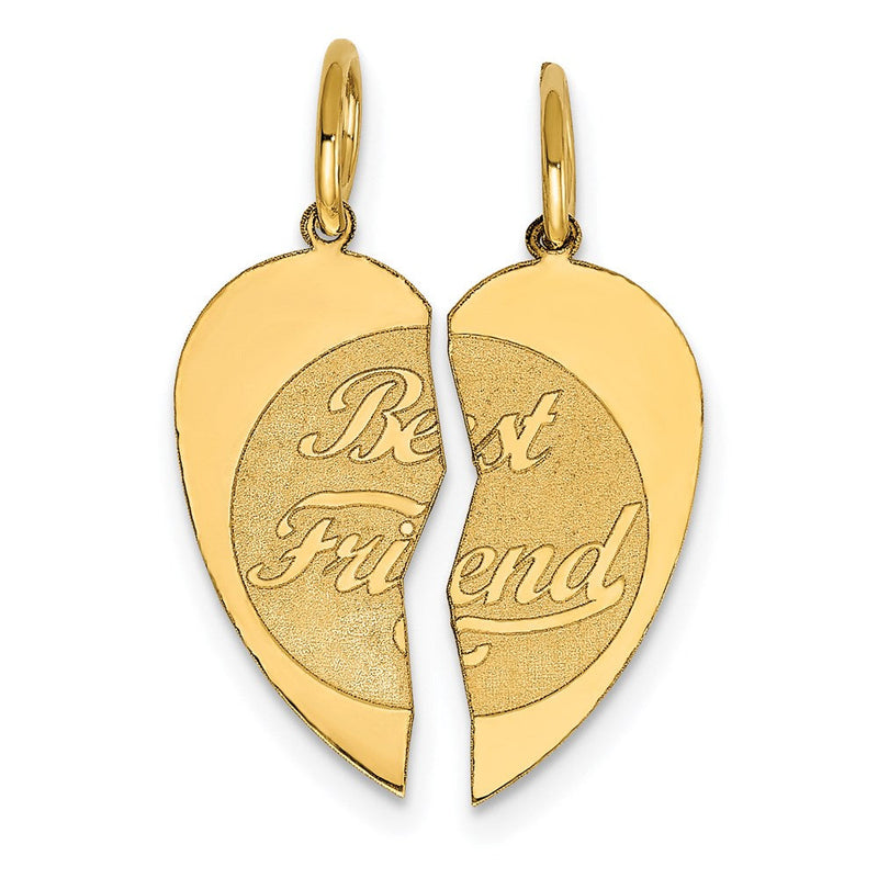 14K Gelbgold 14K 2-piece Beste Freund Charm