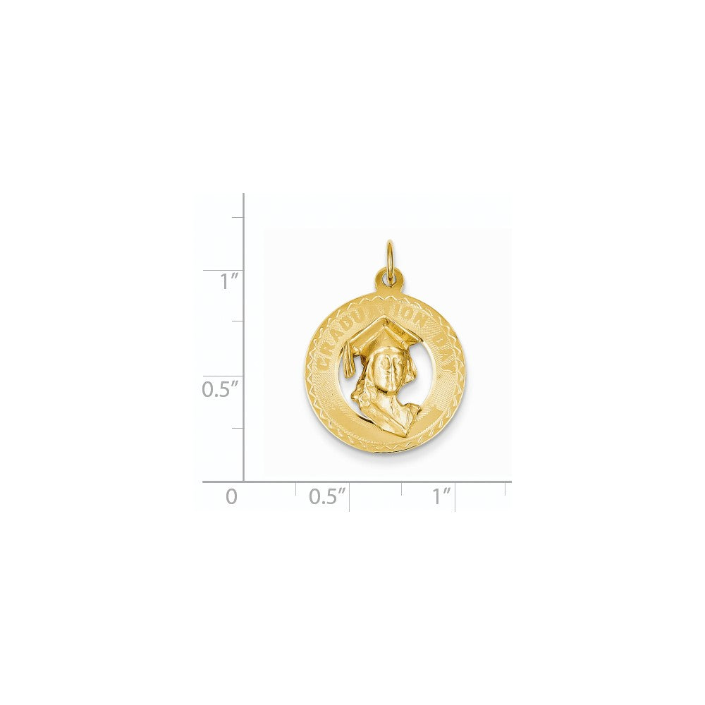 14K Gelbgold Abschlusstag-Charm mit Kopf