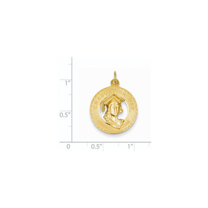 14K Gelbgold Abschlusstag-Charm mit Kopf