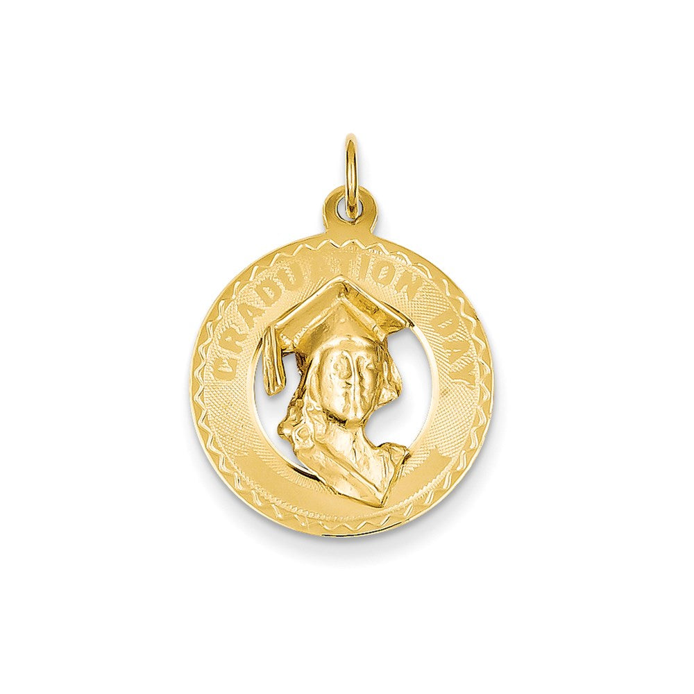 14K Gelbgold Abschlusstag-Charm mit Kopf
