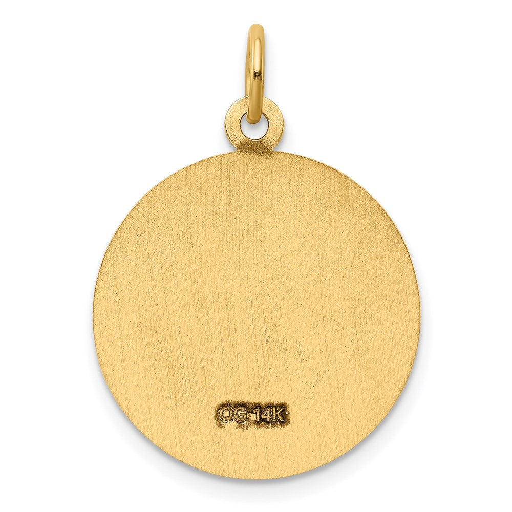 14K Gelbgold "GRADUATION DAY" Charm mit rotem synthetischem Stein