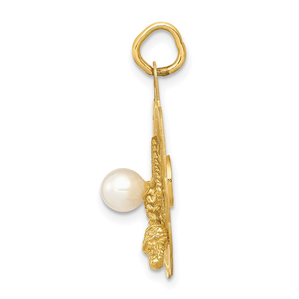 14 Karat Gelbgold Charm „GRADUATION DAY" mit Doktorhut und Süßwasserzuchtperle