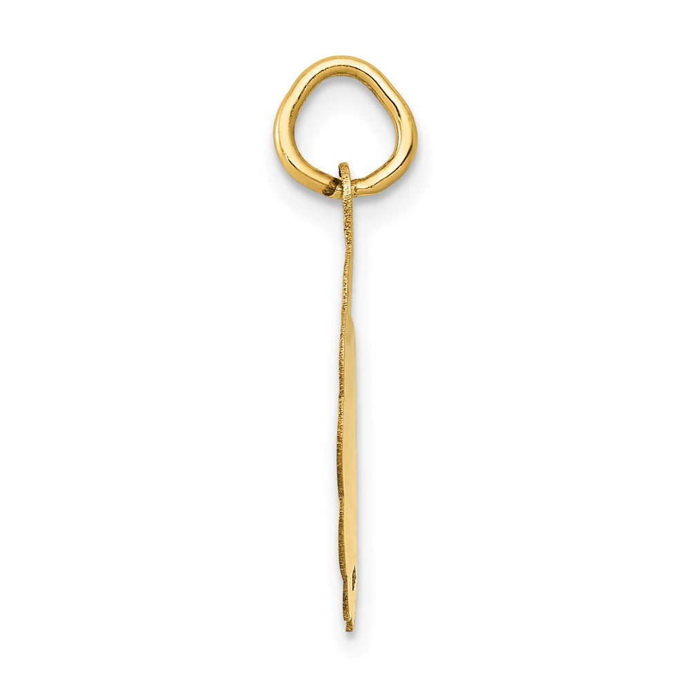 14K Gelbgold 14K Poliert It A Mädchen Gewellt Plättchen Charm