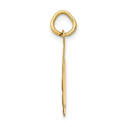 14K Gelbgold 14K Poliert It A Mädchen Gewellt Plättchen Charm