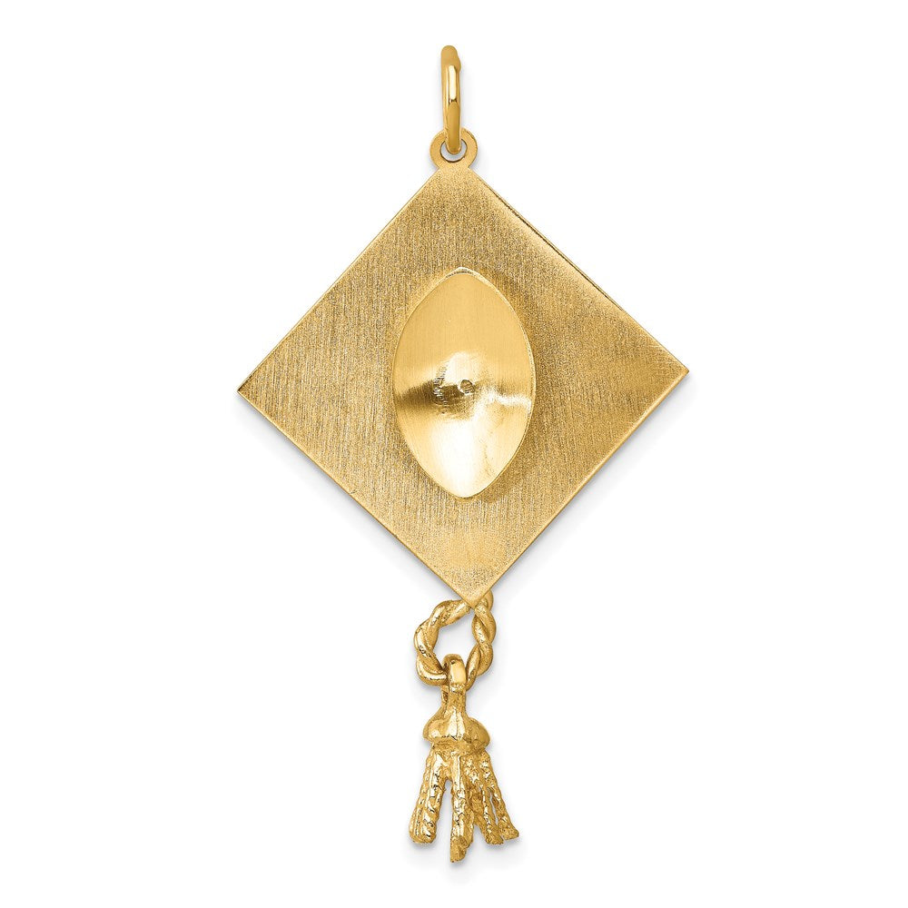 14K Gelbgold Doktorhut-Charm mit FW-Zuchtperle