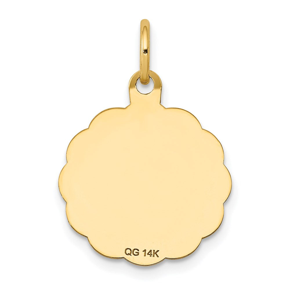14K Gelbgold 14K Heilig Kommunion Plättchen Charm