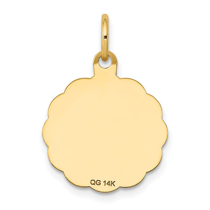 14K Gelbgold 14K Heilig Kommunion Plättchen Charm
