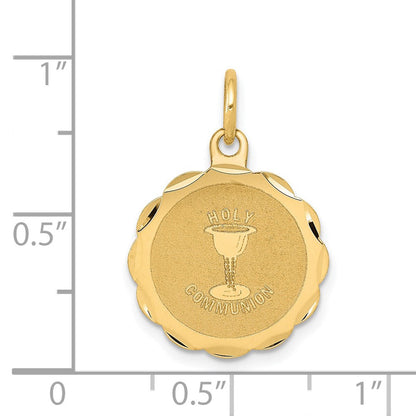 14K Gelbgold 14K Heilig Kommunion Plättchen Charm