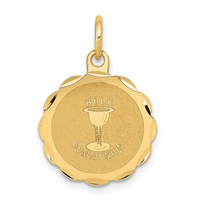 14K Gelbgold 14K Heilig Kommunion Plättchen Charm