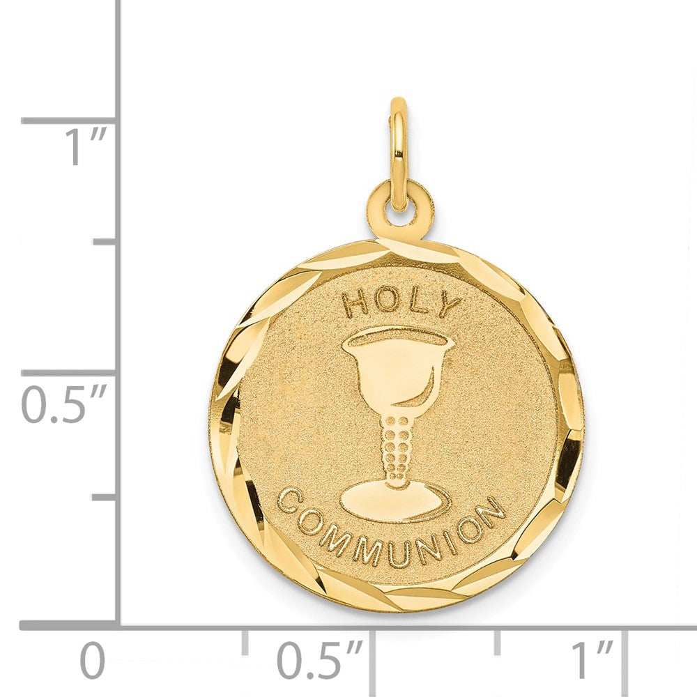 14K Gelbgold Erstkommunion-Scheibenanhänger