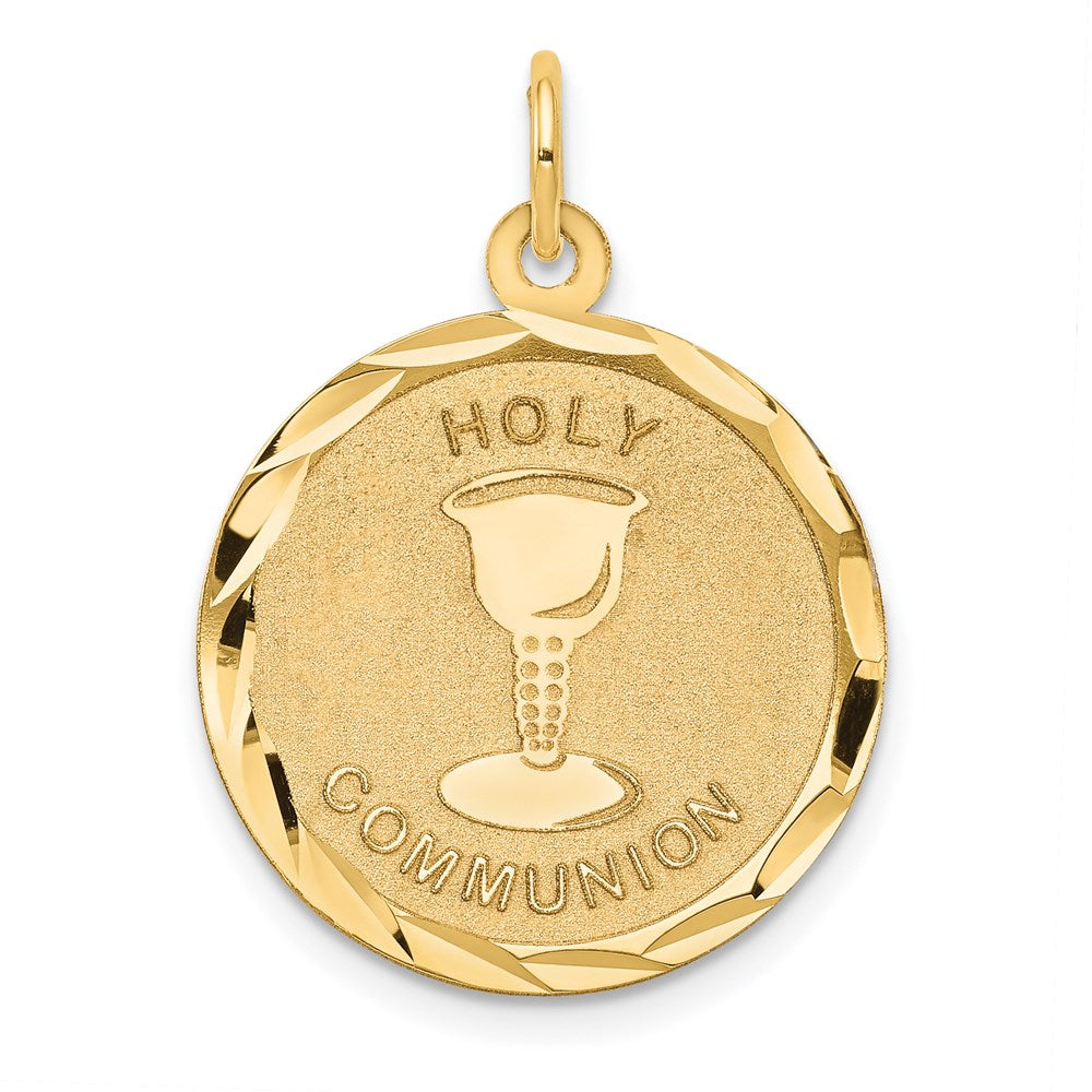14K Gelbgold Erstkommunion-Scheibenanhänger