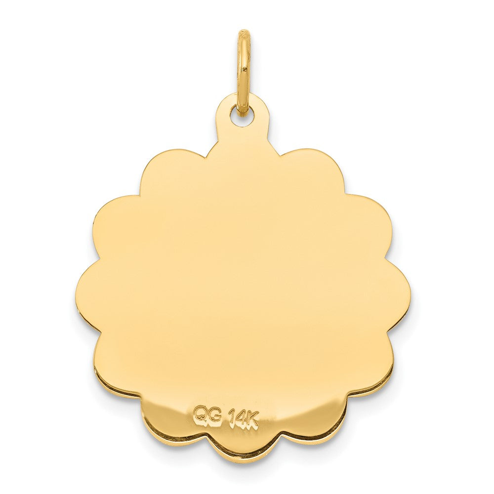 14K Gelbgold Erstkommunion-Scheiben-Anhänger